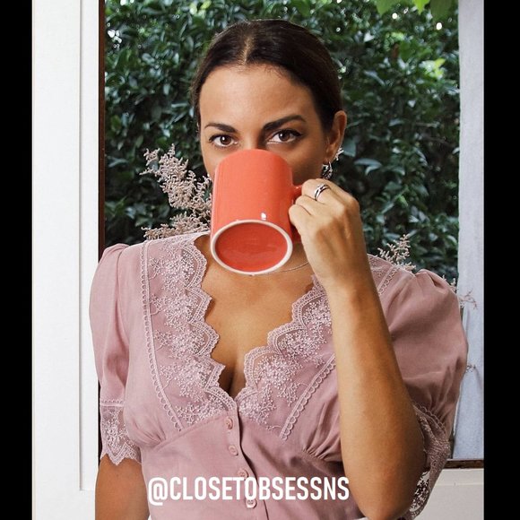 ZARA V-Neck Top with Lace Detail* - Picture 3 of 16